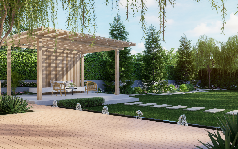 Contour terrasse gazon artificiel